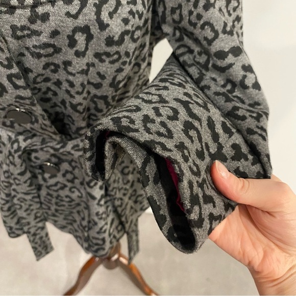 Sandro Leopard Print Belted Blazer Coat Medium - Picture 6 of 10
